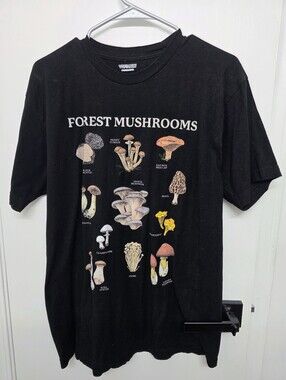 Forest Mushrooms Graphic Tee - Black